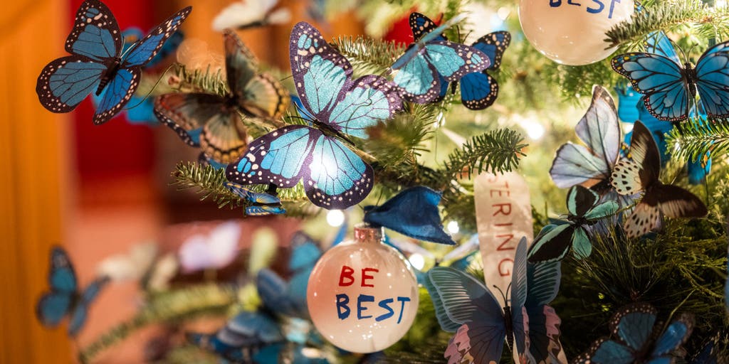 PressSec's tweet card. EXCLUSIVE: The White House is officially decorated for Christmas, with first lady Melania Trump celebrating the season with decor to match this year’s theme, “Home is Where the Heart Is."