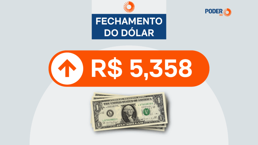 Poder360's tweet card. Moeda norte-americana fechou cotada em R$ 5,358; o Ibovespa, principal índice da B3, estava em 158.491,97 pontos às 17h09. Leia no Poder360.