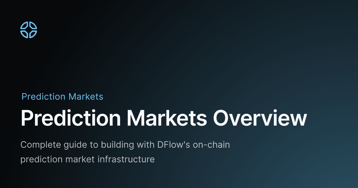 dflow's tweet card. Complete guide to building with DFlow's on-chain prediction market infrastructure