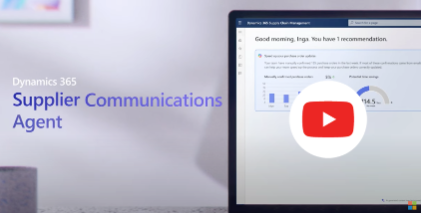 erpsoftwareblog's tweet card. Automate supplier communications with Microsoft's AI-powered Supplier Communications Agent in Dynamics 365 SCM. Reduce manual tasks by 50%.