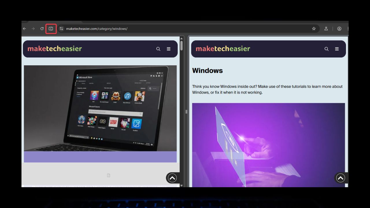 MakeTechEasier's tweet card. Google added the Split Tab experimental feature to Chrome Canary. Here's how you can enable and use this Canary Split Tab feature for multitasking.