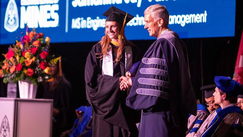 MinesAthletics's tweet card. Colorado School of Mines student-athletes earned 102 degrees during the university's spring Commencement ceremonies held May 11 and 12 at Lockridge Arena.