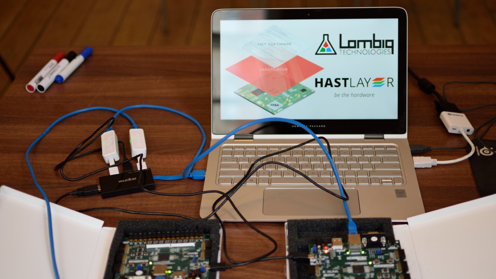 BuiltWithDotNet's tweet card. Hastlayer is a tool that gives software developers a way of speeding up their programs by basically turning them into computer chips. They write standard code, then instruct Hastlayer to process the...