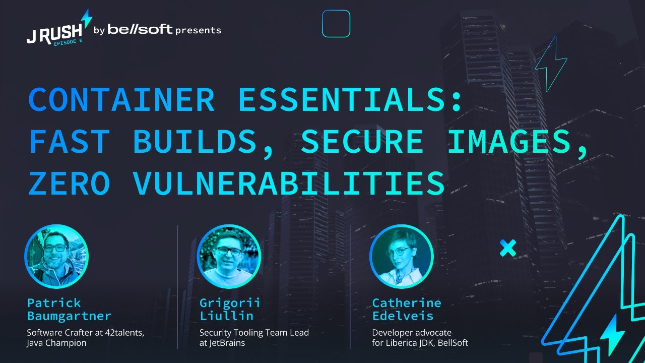 Qodana's tweet card. JRush | Container Essentials: Fast Builds, Secure Images, Zero...