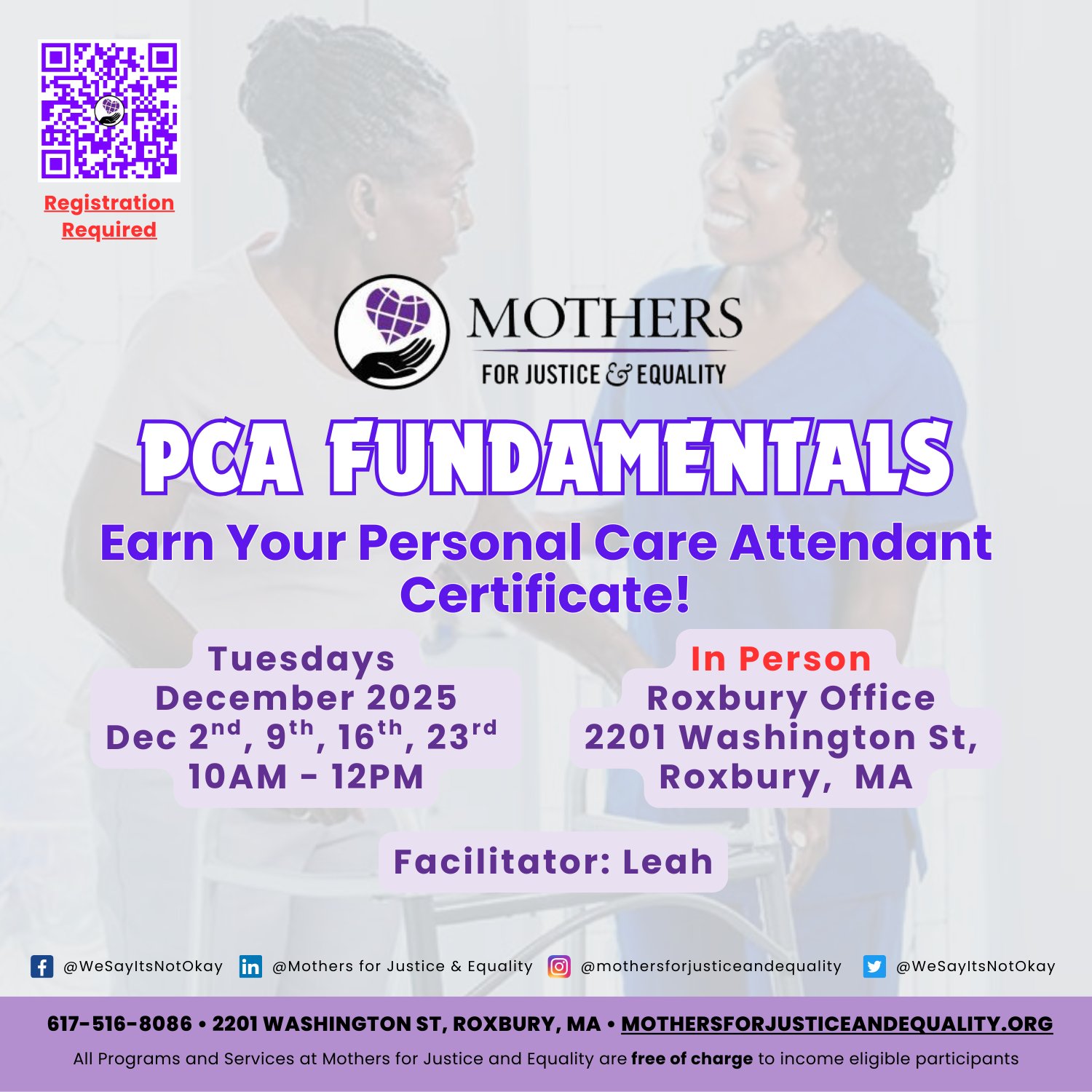 WeSayItsNotOkay's tweet card. Discover the transformative power of Personal Care Aid (PCA) in our engaging workshop with MJE. Explore how PCA principles enhance client-centered care, emphasizing empathy, respect, and collaborat...
