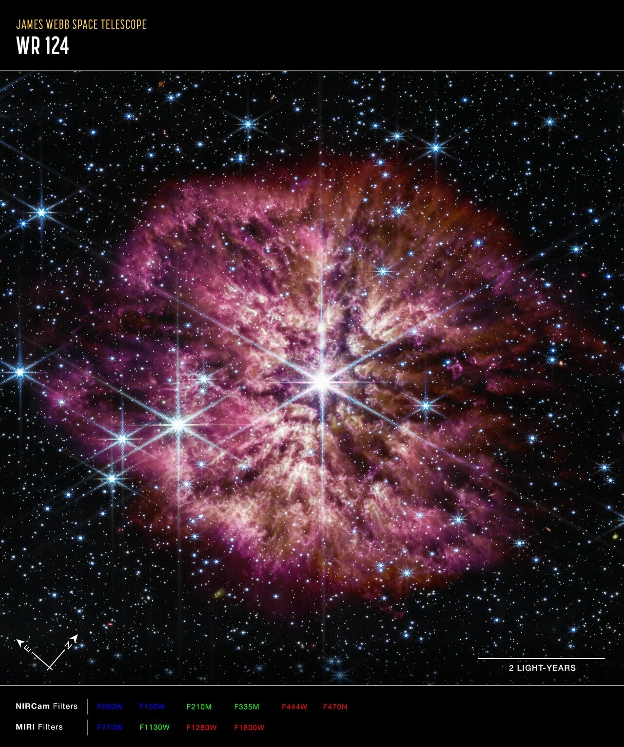 gnu_linux_'s tweet card. A Wolf-Rayet star is a rare prelude to the famous final act of a massive star: the supernova. As one of its first observations in 2022, the NASA/ESA/CSA James Webb Space Telescope captured the...