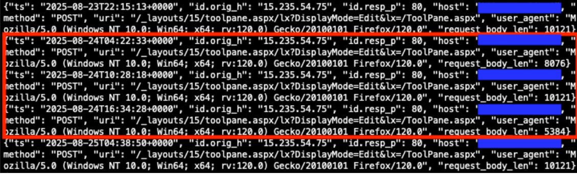 01ra66it's tweet card. [Guest Diary] Hunting for SharePoint In-Memory ToolShell Payloads, Author: Jesse La Grew