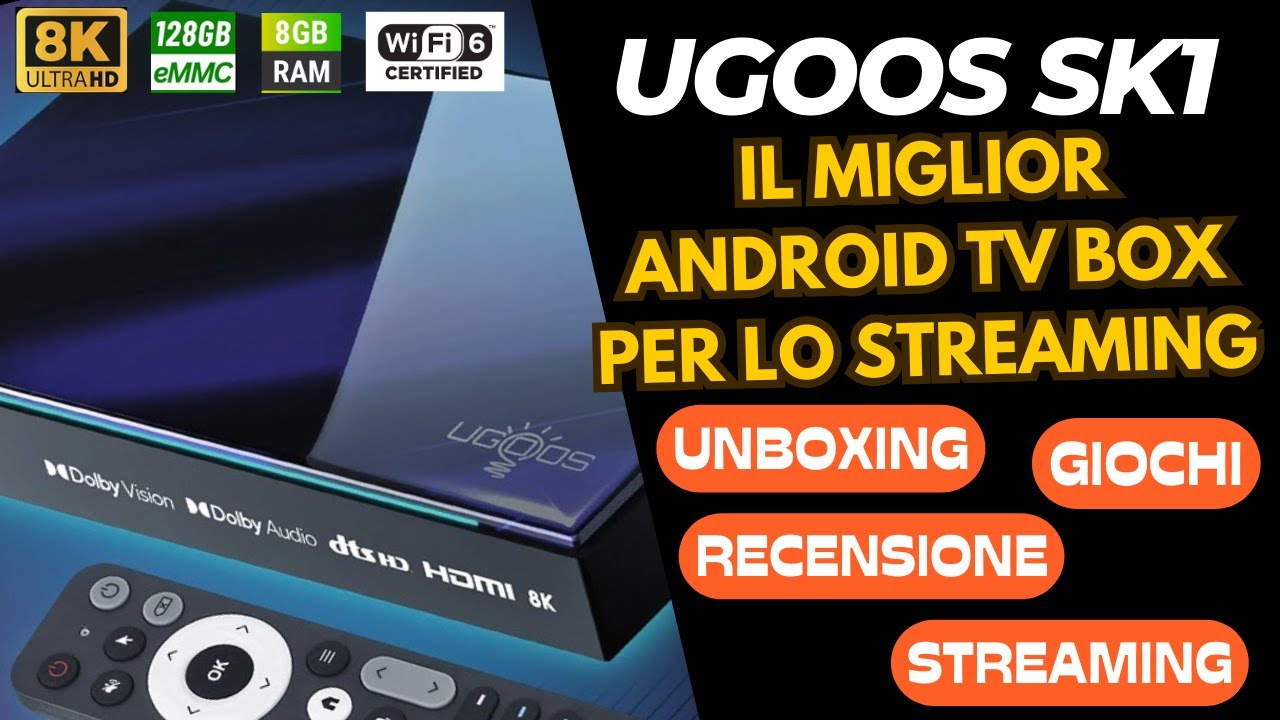 TopOfTheTips3's tweet card. Ugoos SK1: il miglior Android Tv Box per lo Streaming | Unboxing |...