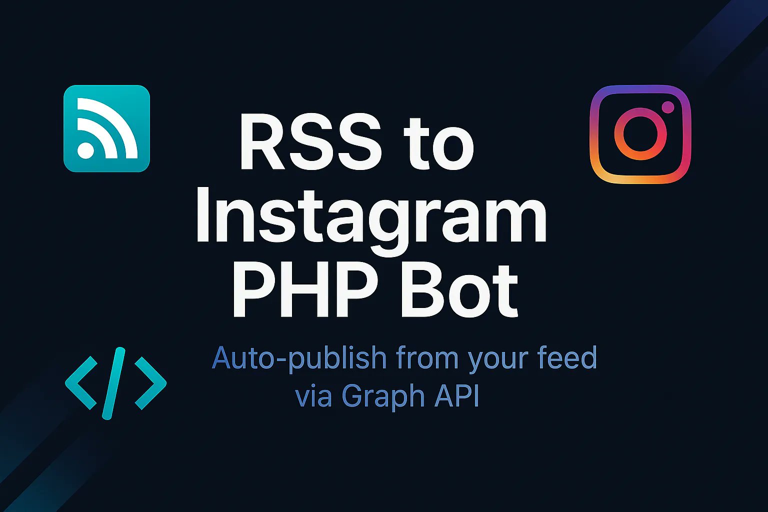 ozanyildirim06's tweet card. Build a tiny PHP bot that turns your RSS feed into square title cards and auto-posts to your Instagram Professional account via Graph API.