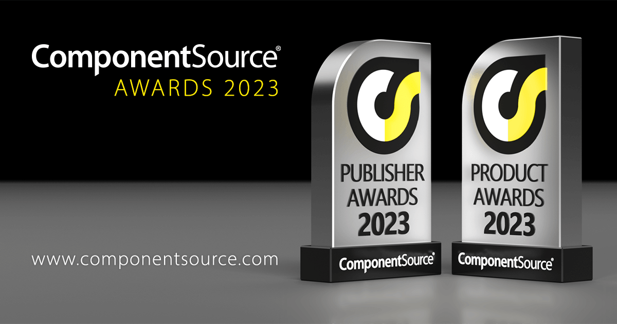 ComponentSource's tweet card. We are pleased to announce the latest awards for our bestselling products and leading publishers.