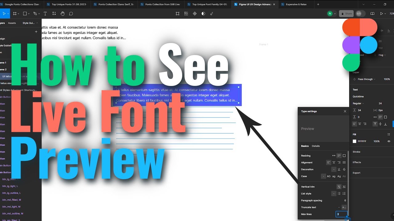 Nurealam2017's tweet card. How to See Live Font Preview in Figma | Figma Tutorial