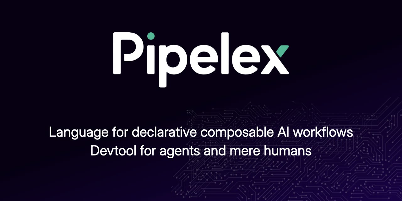 pythontrending's tweet card. Declarative language for composable Al workflows. Devtool for agents and mere humans. - Pipelex/pipelex