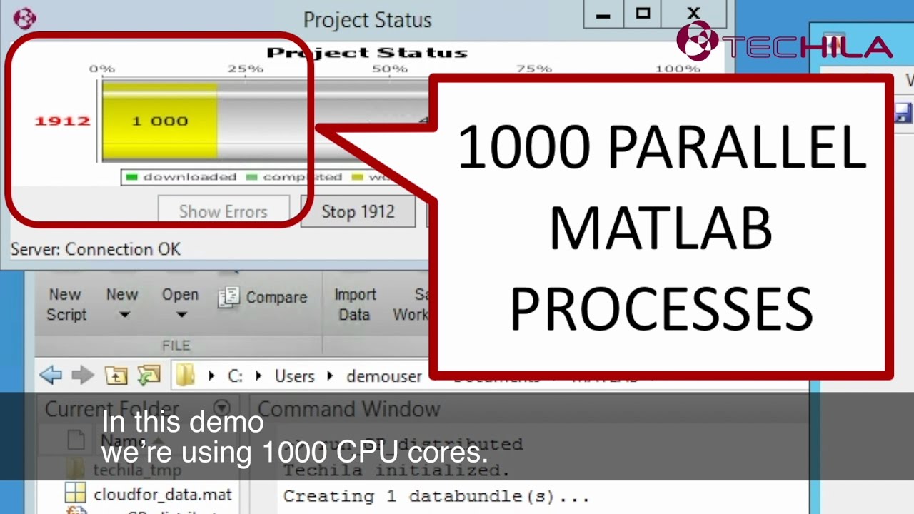 techilatech's tweet card. Fast MATLAB simulation using Techila Distributed Computing Engine