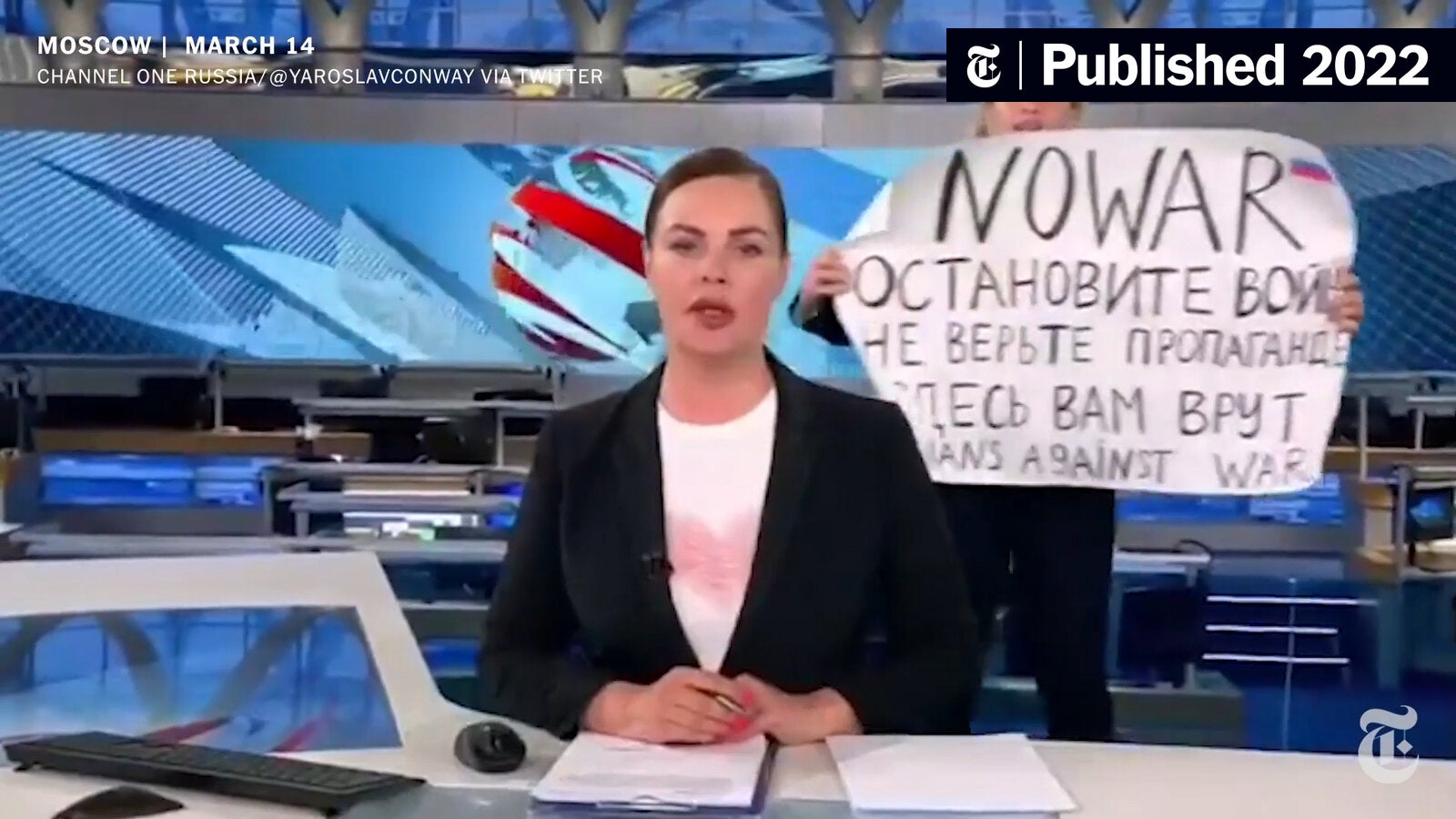 nytimes's tweet card. The intervention by a state TV employee underscored how dissent is seeping into the public sphere in Russia, despite the Kremlin’s crackdown on anyone who challenges its official narrative of the...