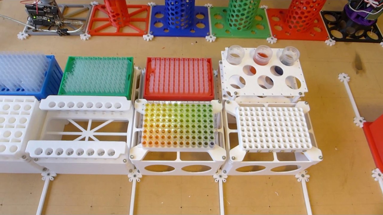 pochekailov's tweet card. Arnie handles 96 wells plates, Fills a plate with 3 reagents, Goes...