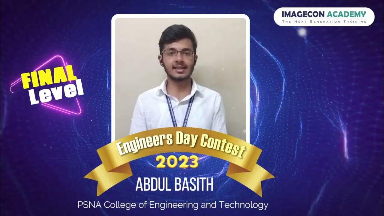 csepsnacet's tweet card. Engineers Day Contest 2023 | Mr. Abdul Basith A - Finalist | PSNA...