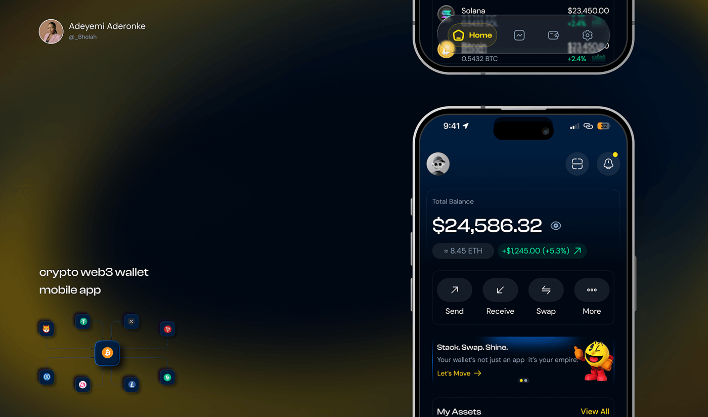_Bholah's tweet card. Vaultly is a non-custodial, multi-chain cryptocurrency wallet that empowers users to store, send, and manage their digital assets with bank-level security and intuitive design.