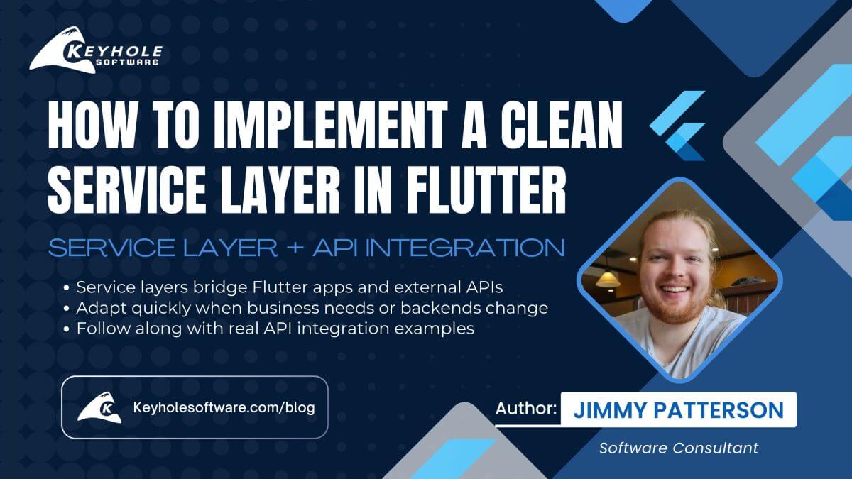 KeyholeSoftware's tweet card. This blog walks through building a clean, modular service layer in Flutter to keep mobile apps scalable, maintainable, and resilient to change. Using real examples with third-party APIs, it demonst...
