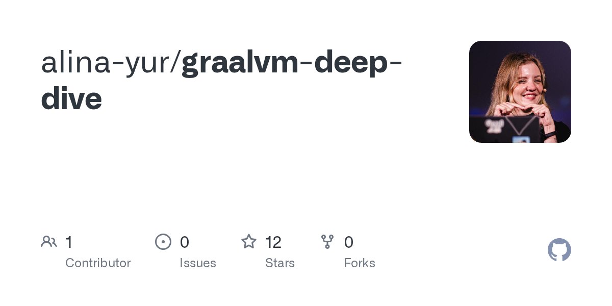 alina_yurenko's tweet card. Contribute to alina-yur/graalvm-deep-dive development by creating an account on GitHub.