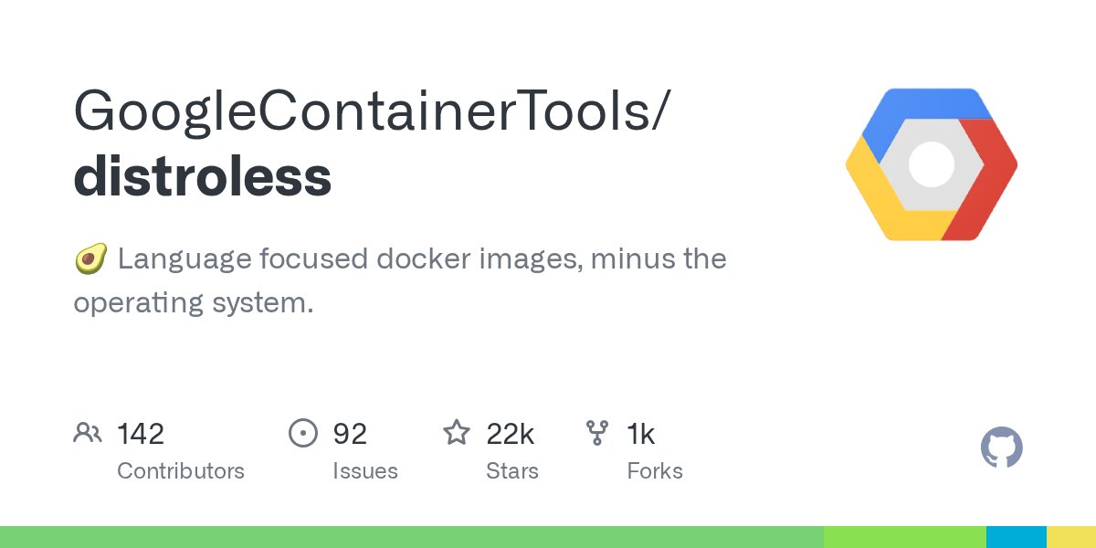 manelrodero's tweet card. 🥑 Language focused docker images, minus the operating system. - GitHub - GoogleContainerTools/distroless: 🥑 Language focused docker images, minus the operating system.
