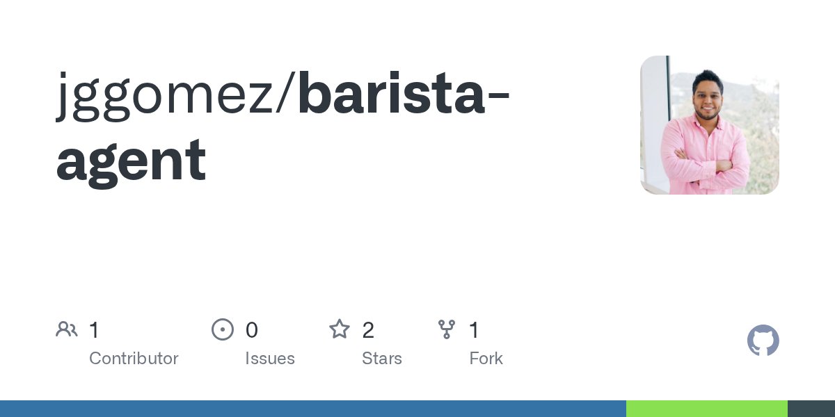 jggomezt's tweet card. Contribute to jggomez/barista-agent development by creating an account on GitHub.