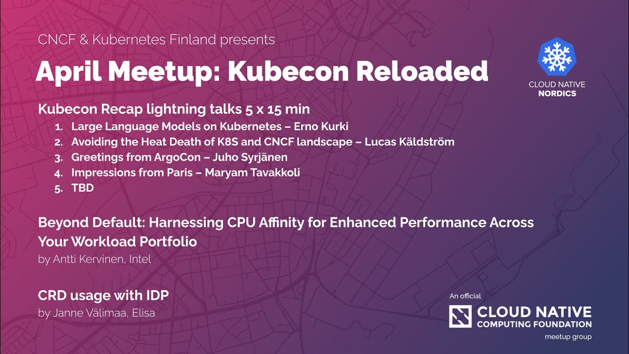 KubernetesFin's tweet card. Kubernetes Finland: KubeCon Paris Reloaded