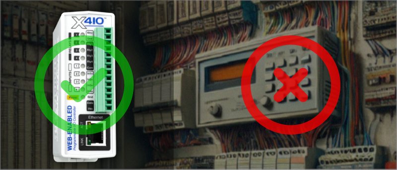 ControlByWeb's tweet card. Many aging PLCs are still in operation. Upgrading to an IoT controller saves money, reduces complexity, and builds on a data-driven platform.