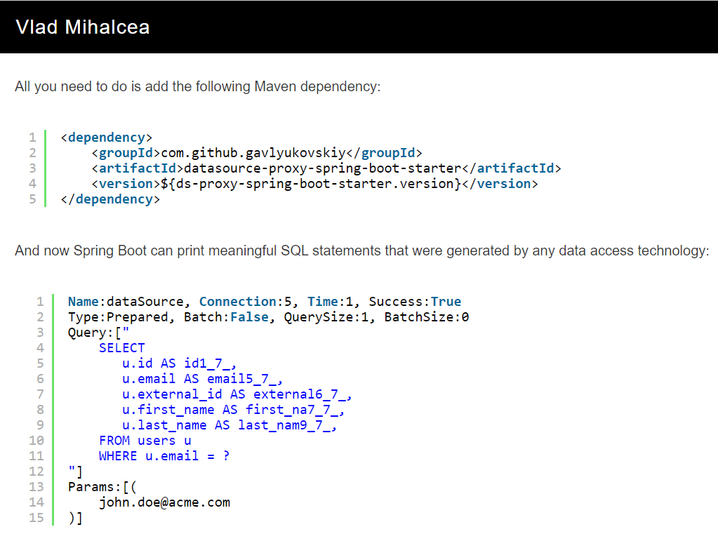 simas_ch's tweet card. Learn the best way to log SQL statements when using Spring Boot and why the default option should be avoided.
