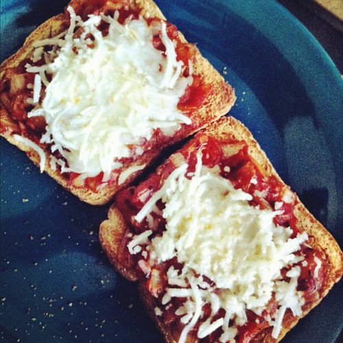 eringomey's tweet card. My newest #creation. #pizza #toast (Taken with Instagram at Heaven)
