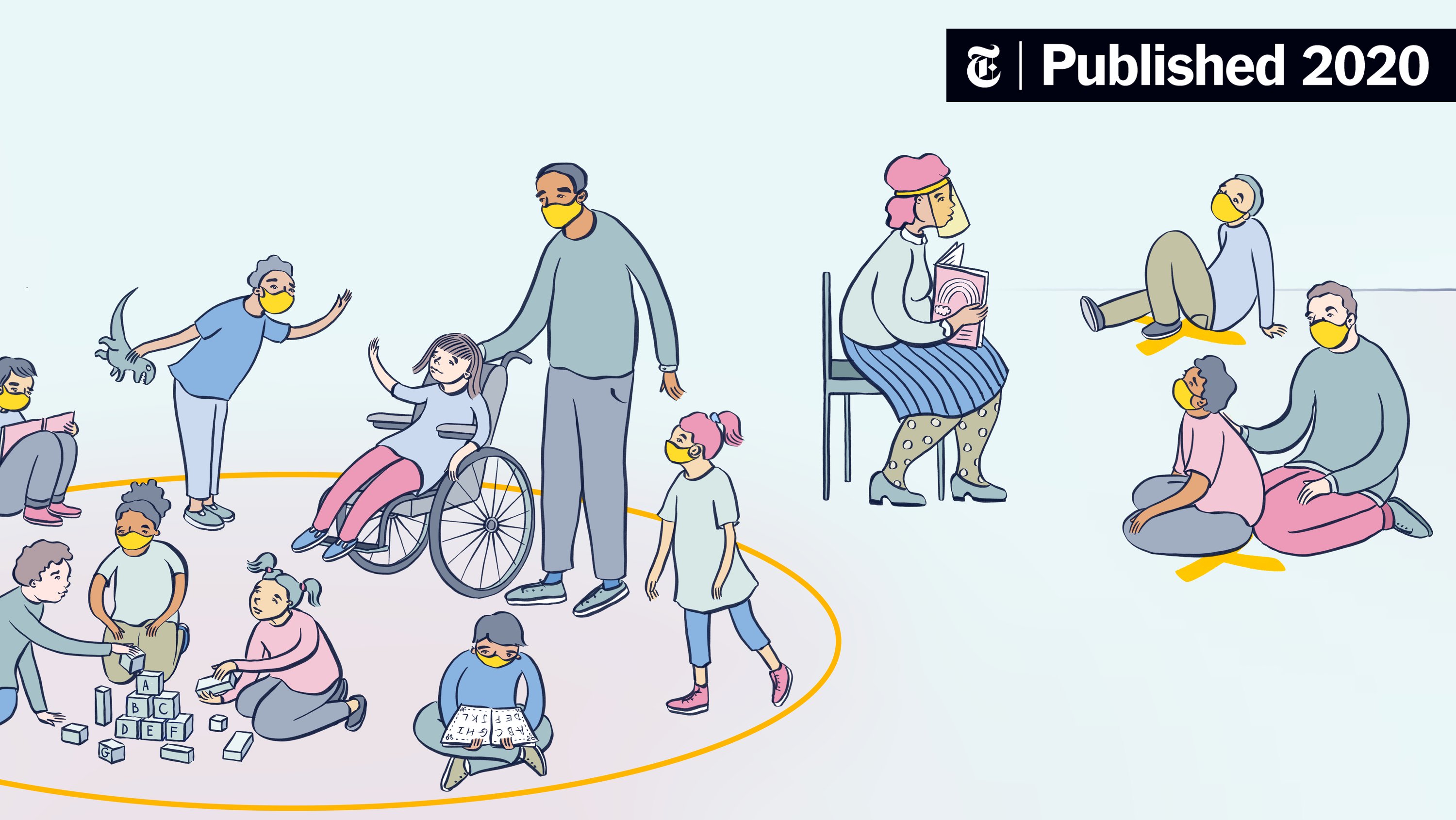 Ithaca_HSLib's tweet card. An illustrated guide to how schools will try to control the coronavirus when students return to their classrooms, this fall or in the future.