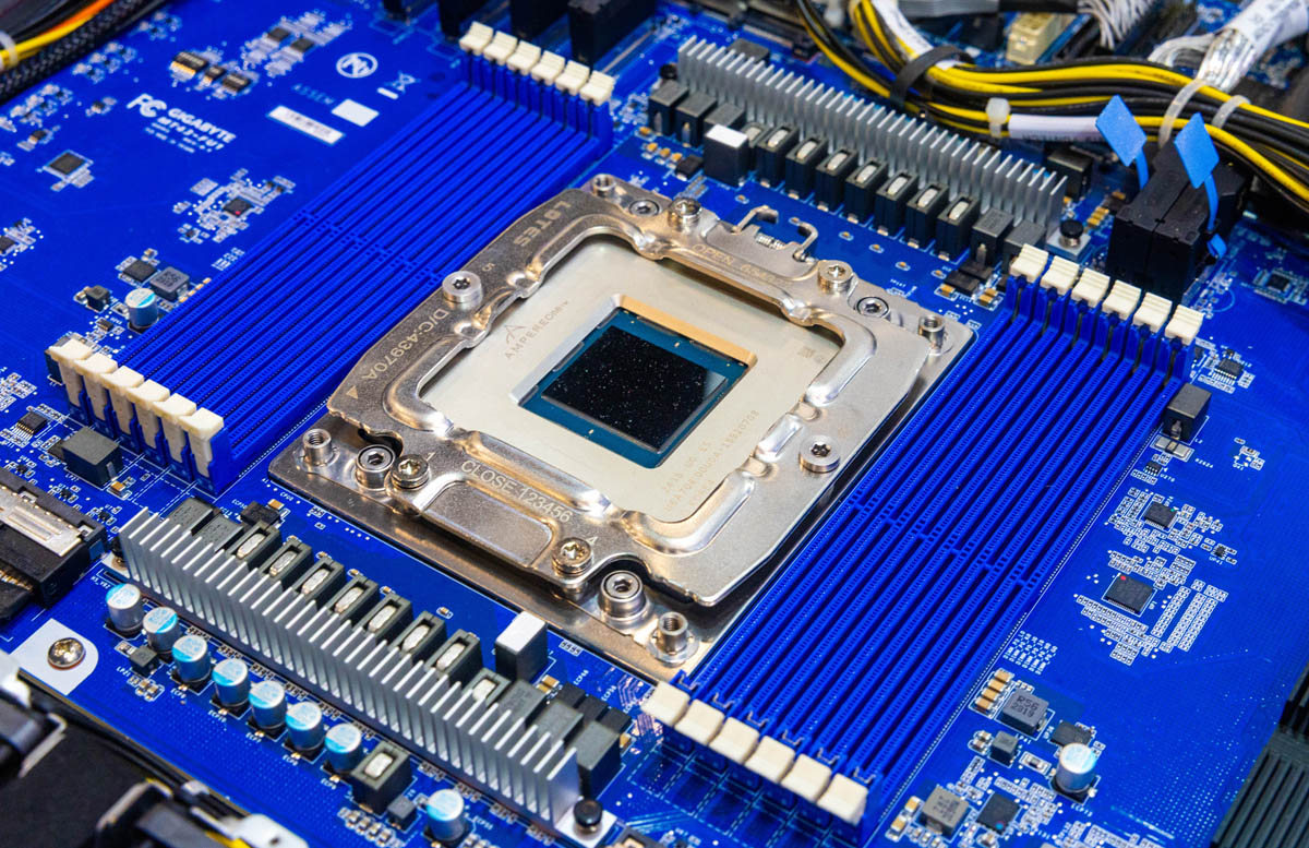 AmpereComputing's tweet card. At SC25, we found the Gigabyte R1A3-T40-AAV1, sporting an Ampere AmpereOne M CPU with 12-channels of DDR5 memory and lots of PCIe Gen5