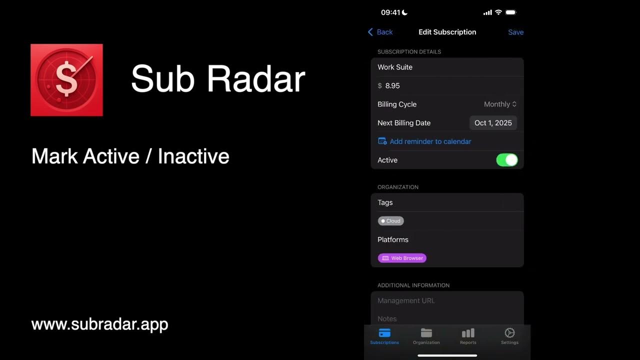 CompileSwift's tweet card. Sub Radar - Mark inactive