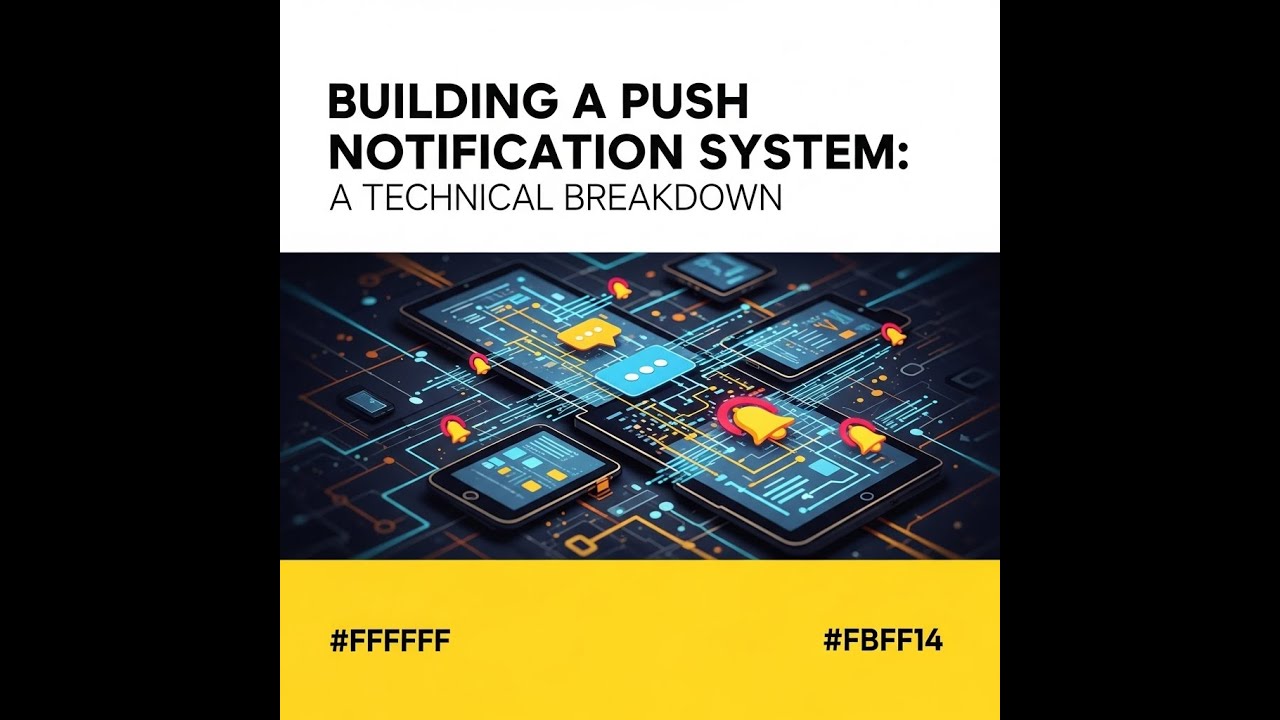 SystemDR1's tweet card. Building a Push Notification System: A Technical Breakdown – Archit...