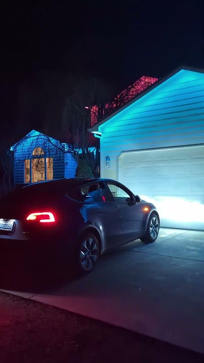 isuggest_app's tweet card. Govee LEDs jam with Tesla's Lightshow!