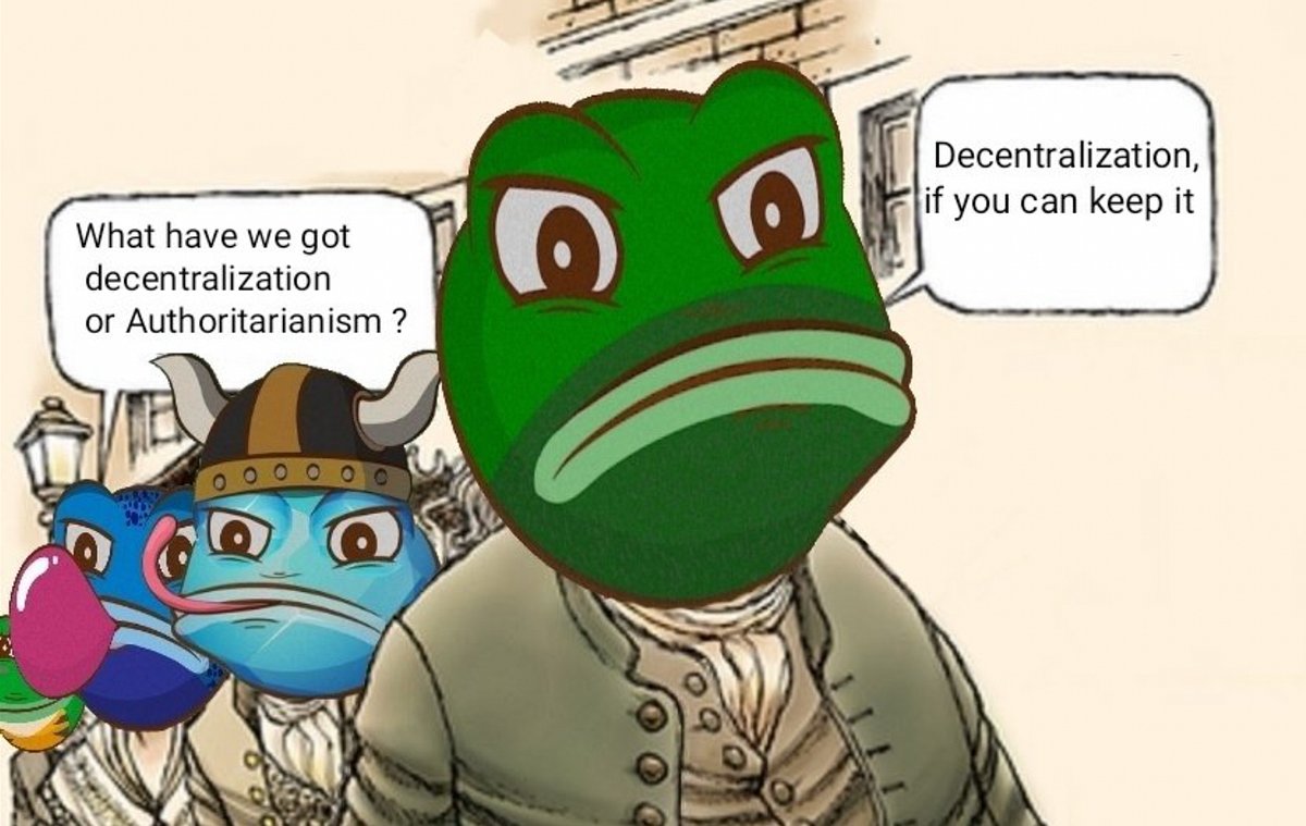 Pons_ETH's tweet card. Citizen: “Doctor, what have we got? A republic or a monarchy?” Benjamin Franklin: “A republic. If you can keep it”