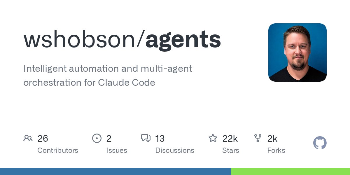 pythontrending's tweet card. Intelligent automation and multi-agent orchestration for Claude Code - wshobson/agents