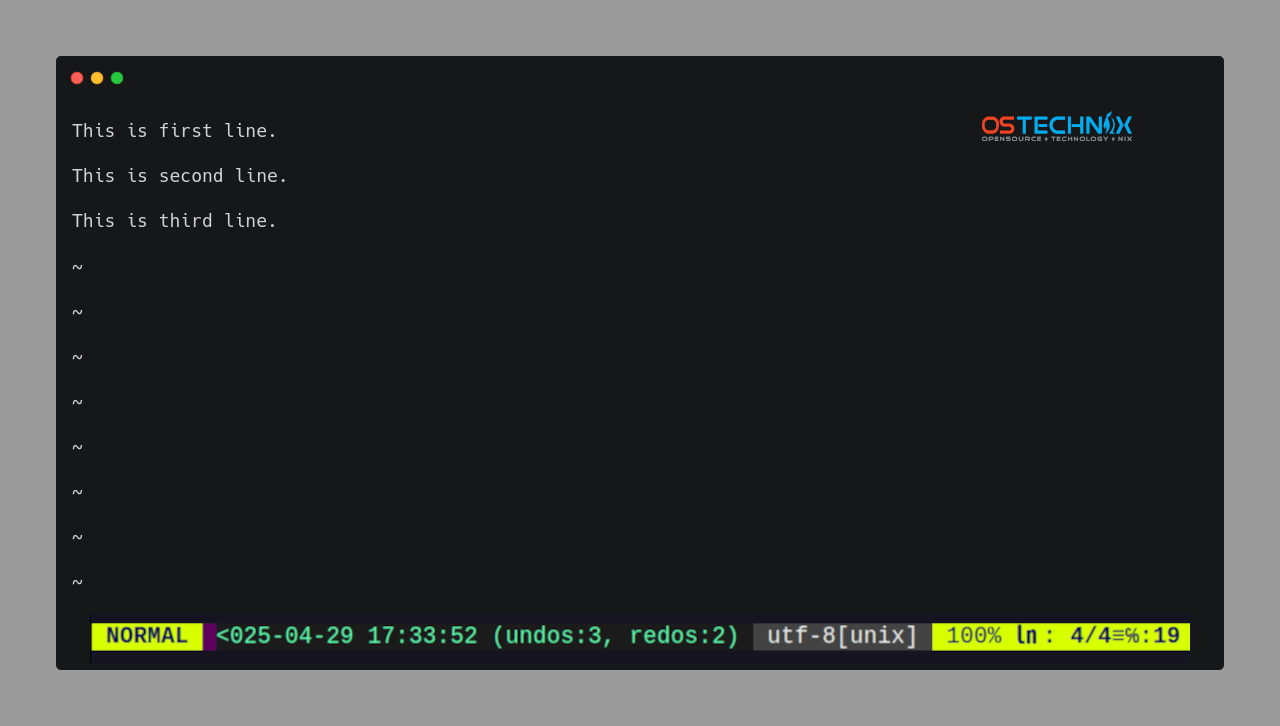 ostechnix's tweet card. This detailed tutorial explains how to display real-time undo and redo timestamps directly in your Vim status bar using vim-airline plugin.