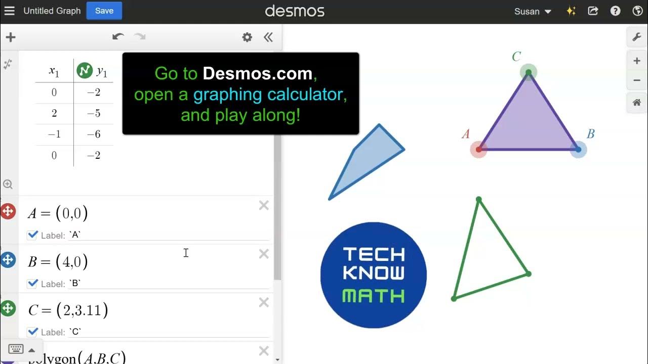 techknowmath's tweet card. Create Polygons! Desmos Calculator Training
