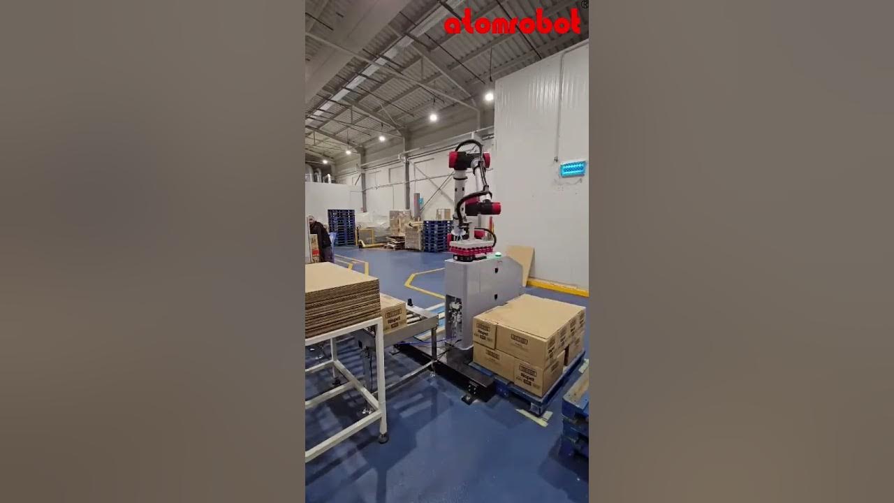 AtomRobots's tweet card. Atomrobot Cobot Palletizer – your smart solution for modern palleti...
