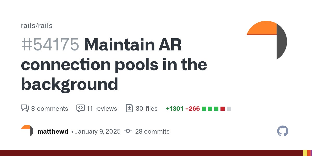 BigBinary's tweet card. Recruit the Reaper to do more work in keeping the connection pool healthy: retiring connections that have been idle1 for too long, or that have been open beyond a configured total maximum age crea...