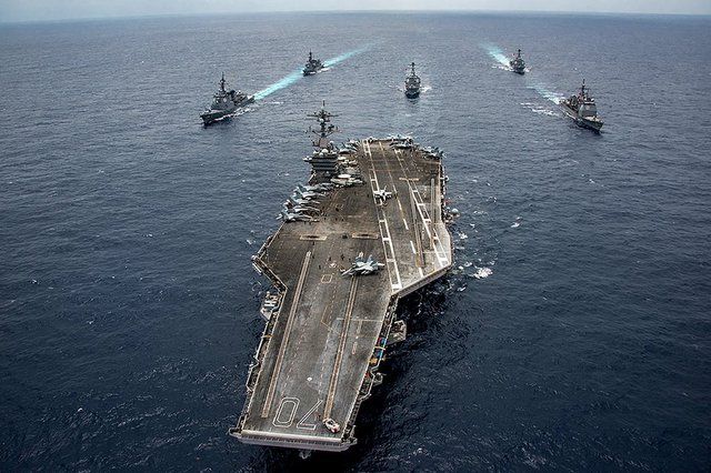 RUIZVERLIN's tweet card. In a show of force, the United States is sending the USS Carl Vinson aircraft carrier group to waters off the Korean peninsula, where it will join the USS Michigan, a nuclear submarine that docked in...
