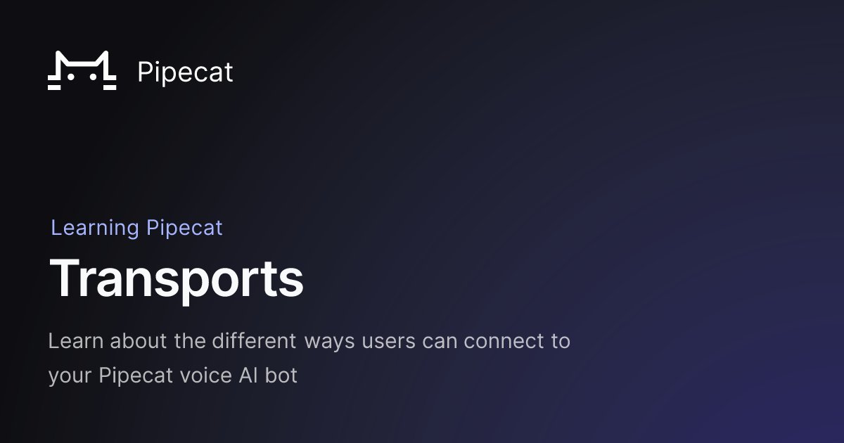 trydaily's tweet card. Learn about the different ways users can connect to your Pipecat voice AI bot