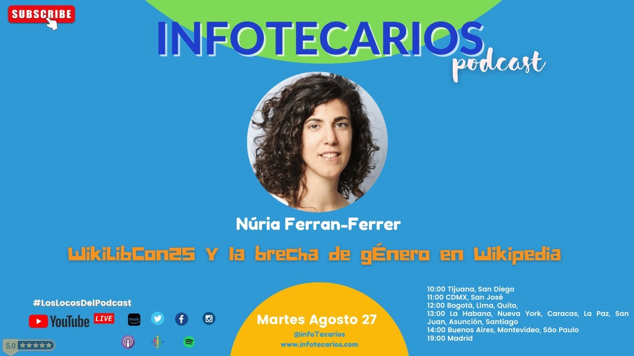 nferranf's tweet card. InfoTecarios Podcast 201: WikiLibCon25 y la brecha de género en...