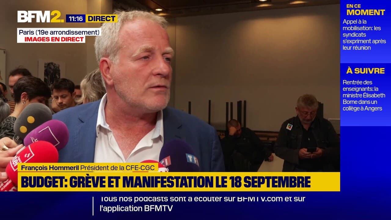 CFECGC's tweet card. VIDÉO - François Hommeril, président de la CFE-CGC, défend le choix d'une manifestation intersyndicale le 18 septembre, soit dix jours après le vote de confiance sollicité par François Bayrou. "Il...