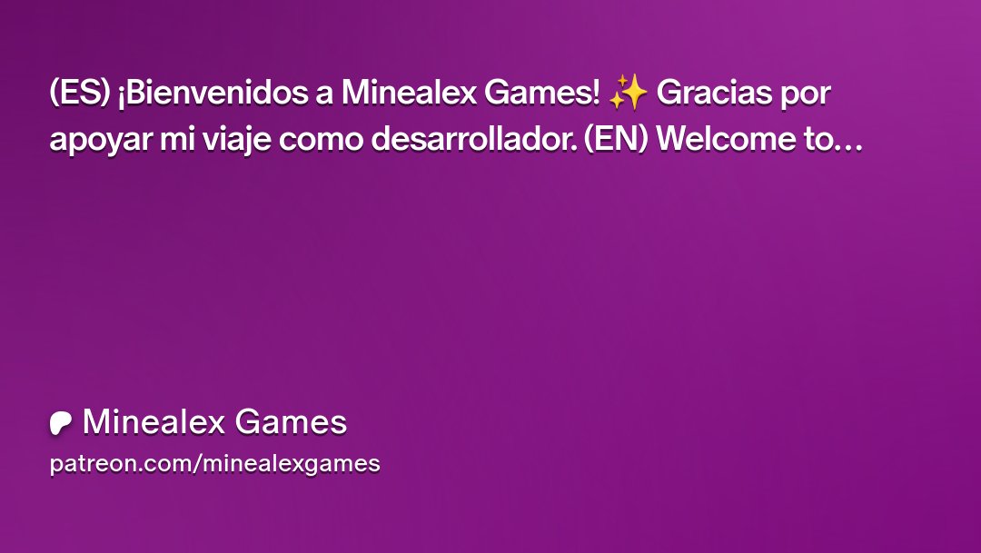 Minealex_'s tweet card. Get more from Minealex Games on Patreon