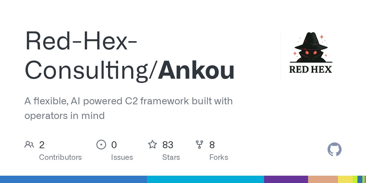 RedHexCaps's tweet card. A flexible, AI powered C2 framework built with operators in mind - Red-Hex-Consulting/Ankou