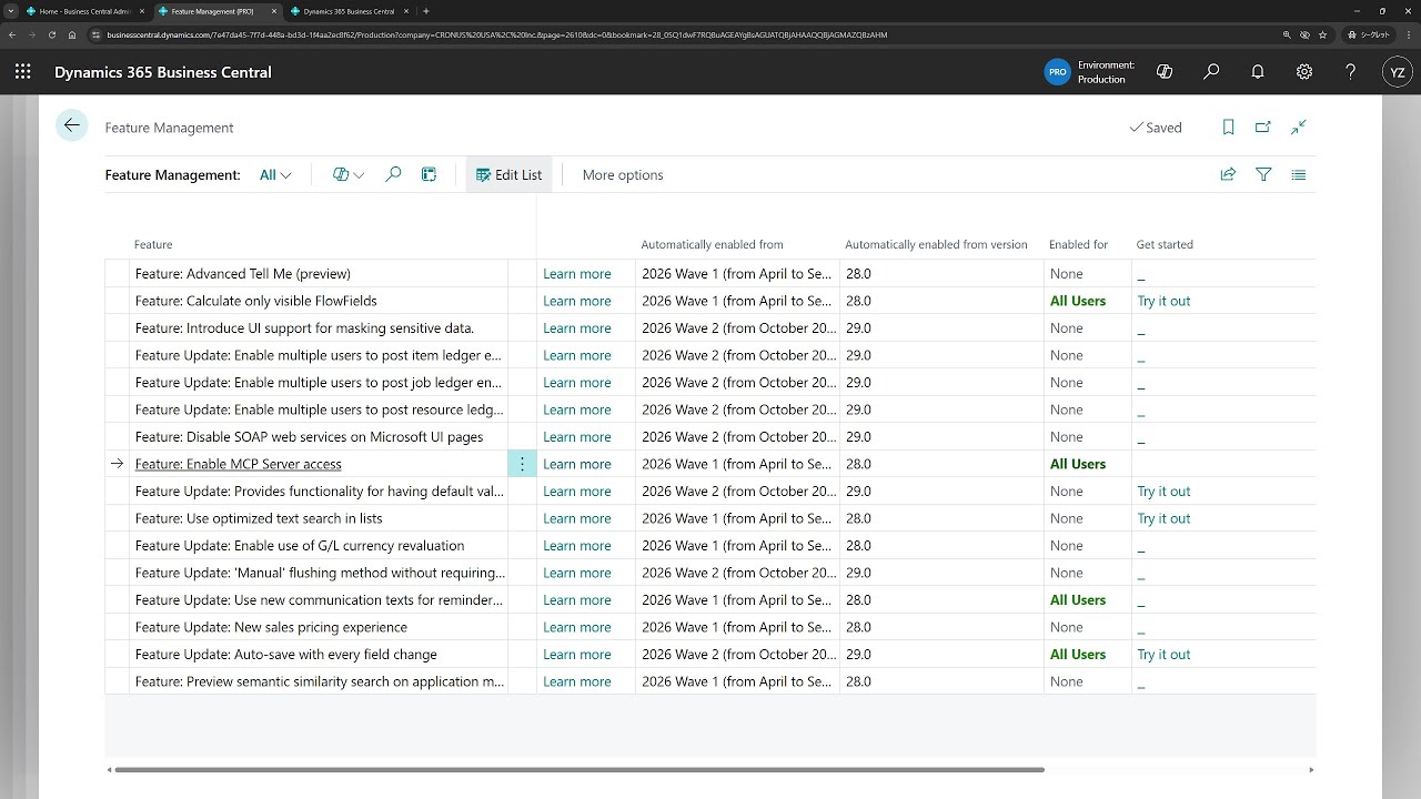 yzhums's tweet card. Business Central short video: Enabling upcoming features ahead of time