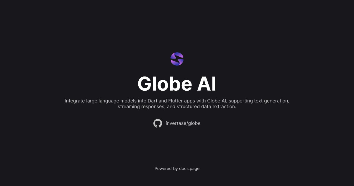 HassanBahatiM's tweet card. Integrate large language models into Dart and Flutter apps with Globe AI, supporting text generation, streaming responses, and structured data extraction.