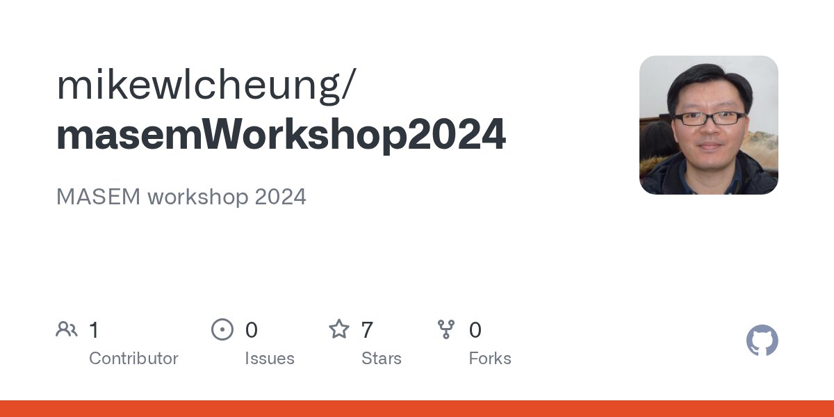 mikewlcheung's tweet card. MASEM workshop 2024. Contribute to mikewlcheung/masemWorkshop2024 development by creating an account on GitHub.