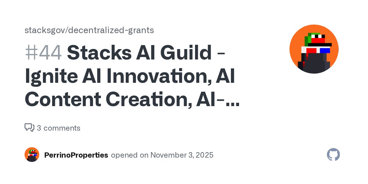 StacksAIGuild's tweet card. Cohort 3 Discord Name: herogamer0001 Project Description: The Stacks AI Guild is a community-driven initiative that empowers creators and developers to use AI tools for content, education, and prod...